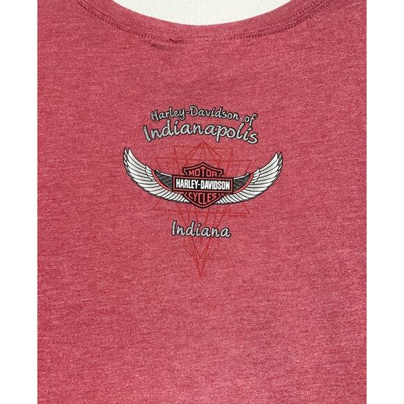 Harley Davidson Santa Fun T-Shirt Women's XXL Indianapolis Red Short Sleeve NEW - Picture 2 of 8